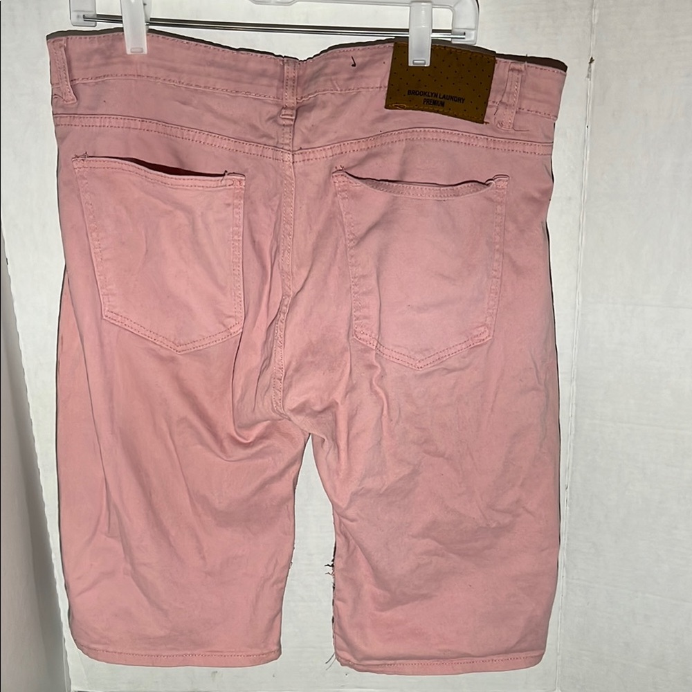 Men's Pink Moto Shorts - Picture 3 of 7